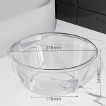 Round Plastic Wash Basin, Small Clear PET Face Washing Dish Tub for Home Kitchen and Bathroom Use, 10-Inch Sizev